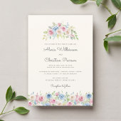 Pastel Floral Wreath Wedding Invitation 招待状