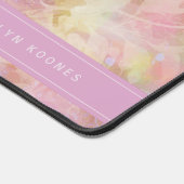 Pastel Florals Chic Script Monogram デスクマット (コーナー)