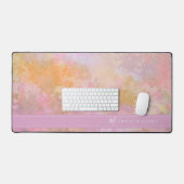 Pastel Florals Chic Script Monogram デスクマット (キーボード&マウス)