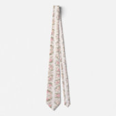 Pastel Florals Ivory Watercolor Pattern ネクタイ (正面)