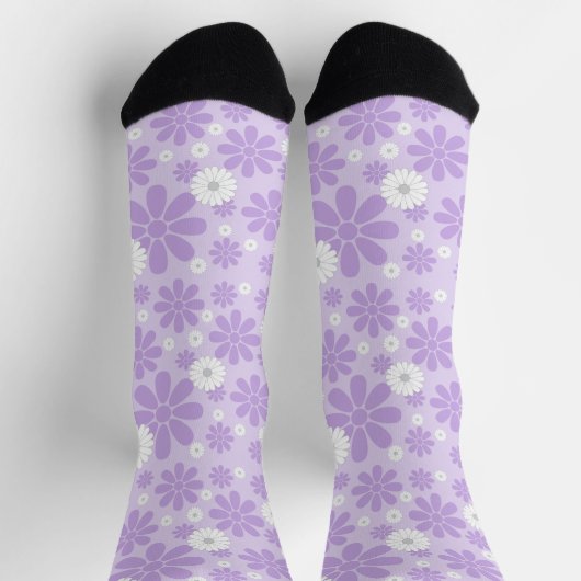 Pastel Florals Pattern LAVENDER ソックス (上部)