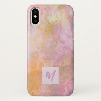 Pastel Florals With Chic Script Monogram iPhone X ケース
