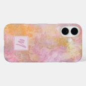 Pastel Florals With Chic Script Monogram Case-Mate iPhoneケース (裏面 (横))
