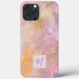 Pastel Florals With Chic Script Monogram iPhone 13 Pro Maxケース