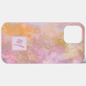 Pastel Florals With Chic Script Monogram Case-Mate iPhoneケース (裏面 (横))