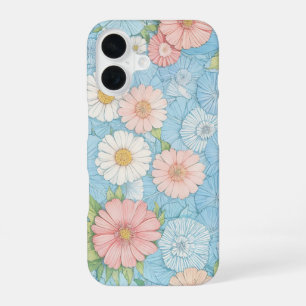 Pastel Flower Floral Pattern Phone Case iPhone 16ケース