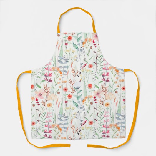 Pastel Flower Garden Pattern エプロン (正面)