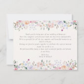 Pastel Flowers Watercolor Wedding Thank You Card 招待状 (裏面)