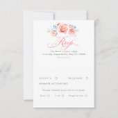 Pastel Flowers Whimsical Elegant Wedding RSVP Card (正面)