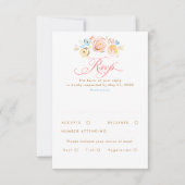 Pastel Flowers Whimsical Elegant Wedding RSVP Card (正面)