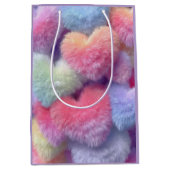 Pastel Fluffy Hearts Gift Bag ミディアムペーパーバッグ (正面)