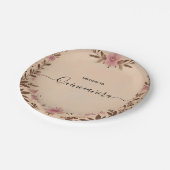 Pastel Font Dusty Glam Rose Gold Quinceanera ペーパープレート (アングル)