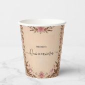 Pastel Font Dusty Glam Rose Gold Quinceanera 紙コップ (正面)