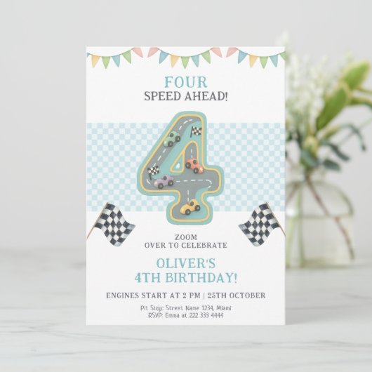 Pastel Four Speed Birthday Race 招待状 (スタンド正面)