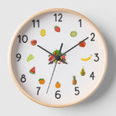 “Pastel Fruit Kitchen Clock – Decorative Wall Cloc 壁時計 (正面)