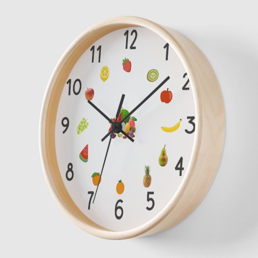 “Pastel Fruit Kitchen Clock – Decorative Wall Cloc 壁時計 (傾斜)