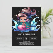 Pastel Fun Mermaid Birthday 招待状 (スタンド正面)