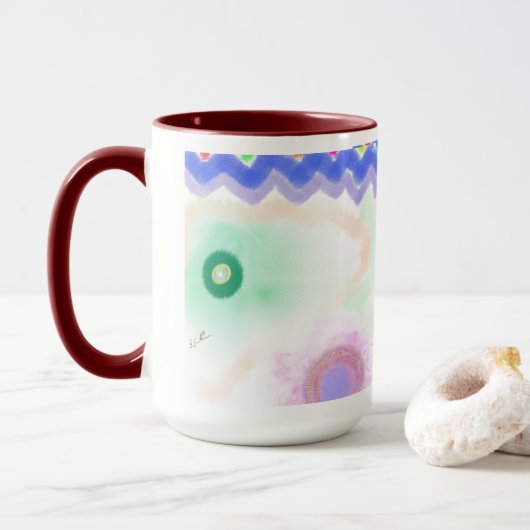 Pastel Galaxies Impressionist Art Mug マグカップ (ドーナツ付き)