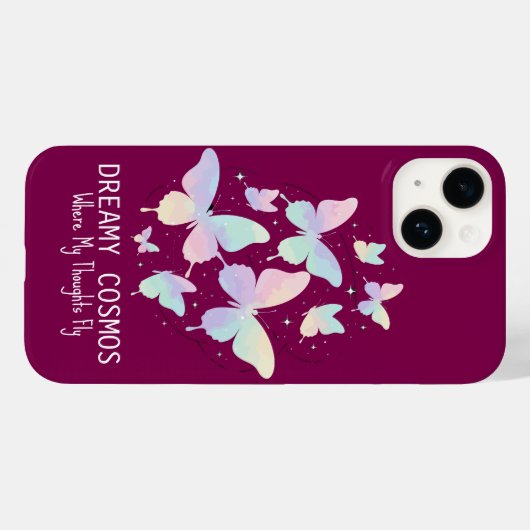 Pastel Galaxy Butterflies Dreamy Aesthetic Case-Mate iPhoneケース (裏面 (横))