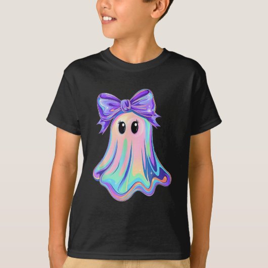 Pastel Galaxy Ghost Halloween Girl Kids Ghost Coqu Tシャツ (正面)