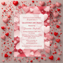 Pastel Galentine's Day Party Hearts Modern Ivory 