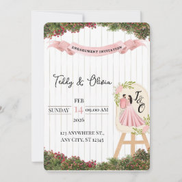 Pastel Garden Engagement Card 招待状