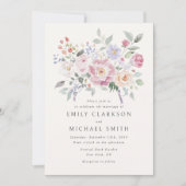 Pastel Garden Floral Wedding Invitation 招待状 (正面)