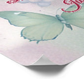 Pastel Garden Party Flowers & Butterflies Welcome ポスター (角)