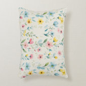 pastel garden watercolor florals アクセントクッション (正面(垂直))