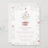Pastel Garden Wreath Graduation 招待状 (正面)