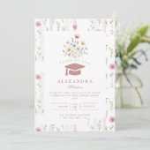 Pastel Garden Wreath Graduation 招待状 (スタンド正面)