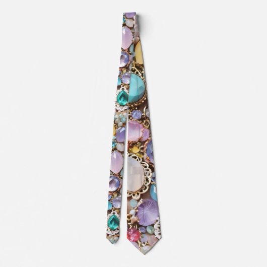 Pastel Gems And Jewels In Pinks & Purples ネクタイ (裏面)