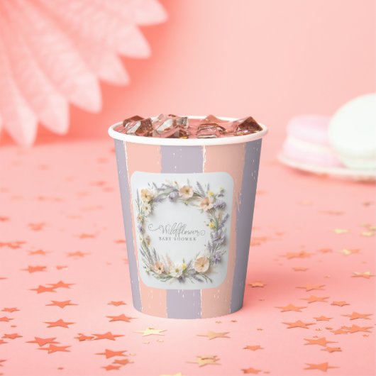 Pastel Gender Neutral Wildflower Baby Shower 紙コップ (インサイチュ)
