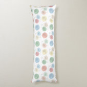 Pastel Geometric Floral Line Art Body Pillow ボディピロー (裏面 (縦))