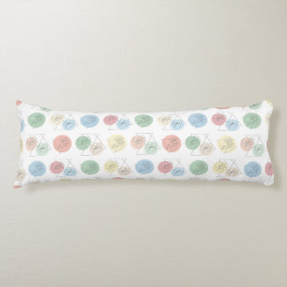Pastel Geometric Floral Line Art Body Pillow ボディピロー