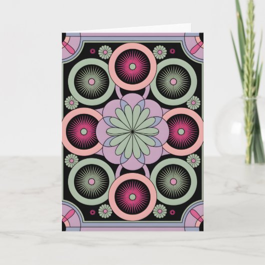 Pastel Geometric Mandala Bloom カード (正面)