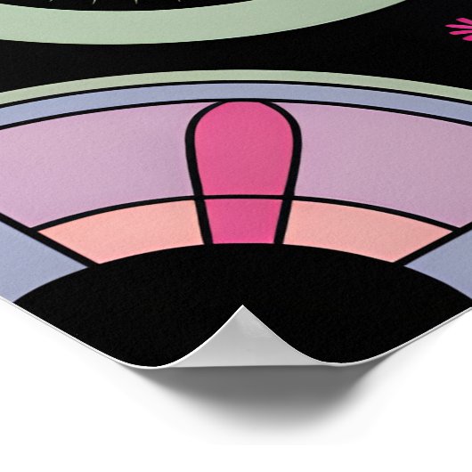 Pastel Geometric Mandala Bloom ポスター (角)