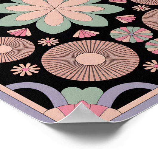 Pastel Geometric Mandala Bloom ポスター (角)