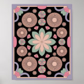 Pastel Geometric Mandala Bloom ポスター (正面)