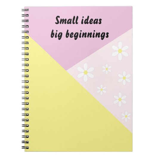 Pastel Geometric Notebook with Editable Text ノートブック (正面)