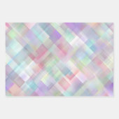 Pastel Geometric Pattern | Iridescent Diamond Cut ラッピングペーパーシート (正面2)