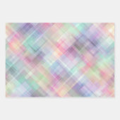 Pastel Geometric Pattern | Iridescent Diamond Cut ラッピングペーパーシート (正面)
