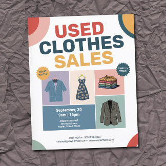 Pastel Geometric Patterns - Used Clothes Sales チラシ