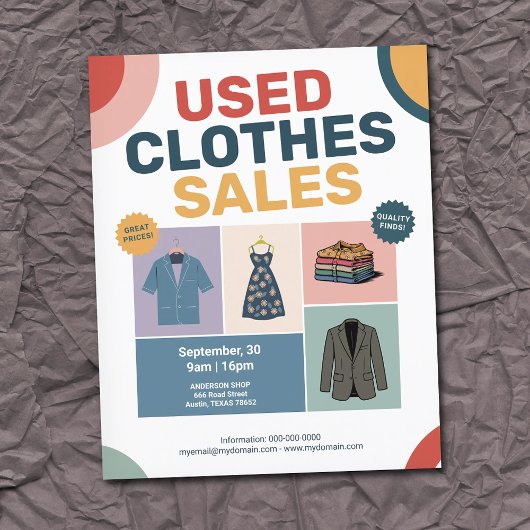 Pastel Geometric Patterns - Used Clothes Sales チラシ