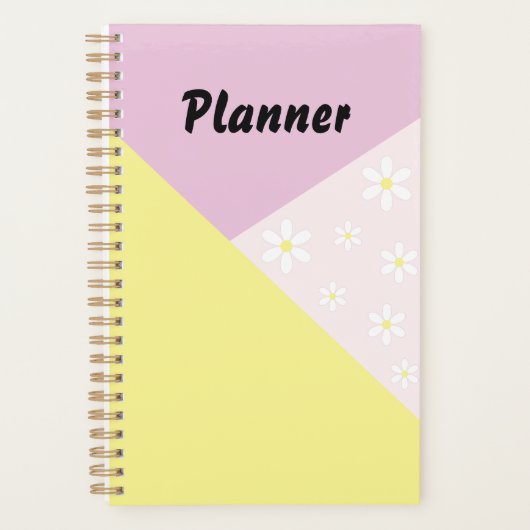Pastel Geometric Planner with Daisy Flowers プランナー手帳 (正面)