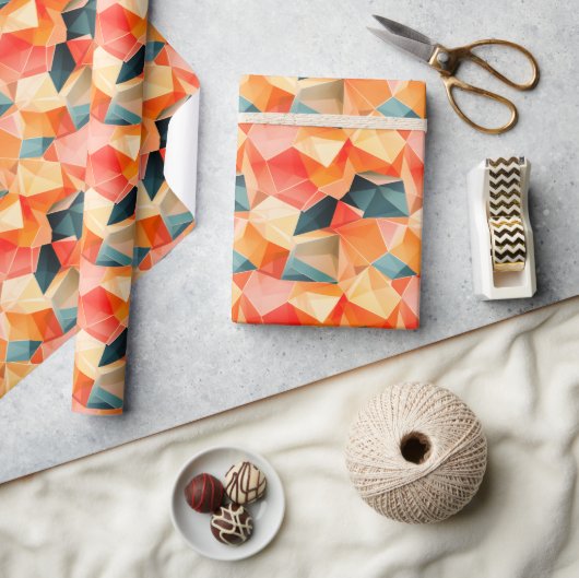 Pastel Geometric Pop | Fiesta Wrapping Paper Roll ラッピングペーパー (クラフト)