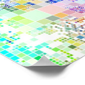 Pastel Geometric Squares ポスター (角)