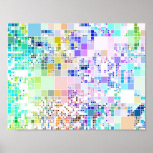 Pastel Geometric Squares ポスター