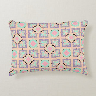 Pastel Geometric Tile Pattern | Pink Mint Purple アクセントクッション