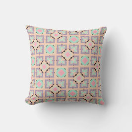 Pastel Geometric Tile Pattern | Pink Mint Purple  クッション